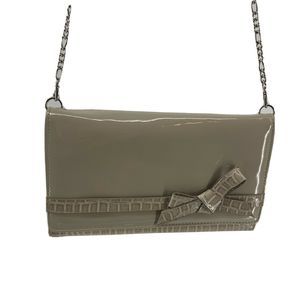 WHBM Cream Patent Leather Chain Crossbody Bag